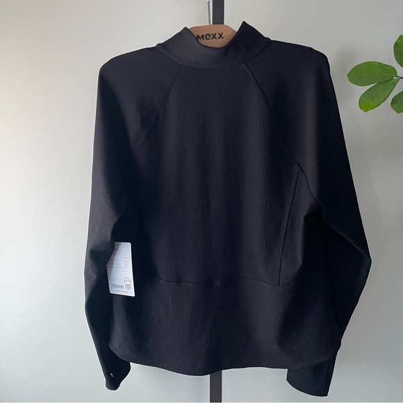 Athleta Salutation Ribbed Jacket III Black Full Zip Plus Size 1X NWT - Picture 2 of 10